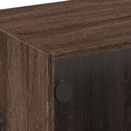 Berkfield Classic Tv Cabinet With Glass Doors Brown Oak 102X37X42 Cm - thumbnail 9