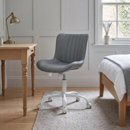Swivel Accent Chair Office Chair Pu Leather Computer Desk Chair With Adjustable Height - Grey/white - thumbnail 1