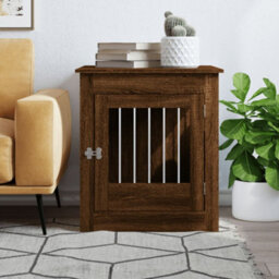 Walplus Brown Oak Dog Crate Furniture 64.5X80X71 Cm Engineered Wood - thumbnail 3