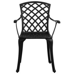 Berkfield 5 Piece Bistro Set Cast Aluminium Black - thumbnail 5