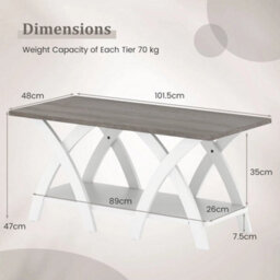 Farmhouse Wooden Accent Table With Storage Shelf Grey - thumbnail 2