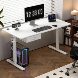 MCC Direct Electric Standing Desk Sit Stand Desk Height Adjustable Home Or Office Desk 140 Cm Width White