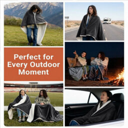 Moonlight Bedding Sherpa Fleece Throw Blanket Black King Soft Thick & Fluffy Reversible Throw For Sofa, Bed & Travel Blanket - thumbnail 5