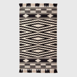 Homescapes Dinan Black & White Kilim Cotton Rug 90 X 150 Cm - thumbnail 2