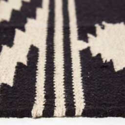 Homescapes Dinan Black & White Kilim Cotton Rug 90 X 150 Cm - thumbnail 4