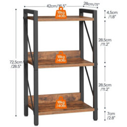 3 Tier Bookcase Display Storage Shelf - thumbnail 2