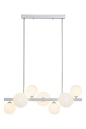Orsina Chrome 7 Light Pendant Lamp, Mid Century Multi Arm Ceiling Fixture, Industrial And Chrome Pendant Lighting - thumbnail 1