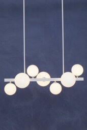 Orsina Chrome 7 Light Pendant Lamp, Mid Century Multi Arm Ceiling Fixture, Industrial And Chrome Pendant Lighting - thumbnail 3