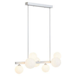Orsina Chrome 7 Light Pendant Lamp, Mid Century Multi Arm Ceiling Fixture, Industrial And Chrome Pendant Lighting - thumbnail 5