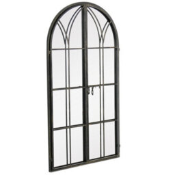 Mirroroutlet Summer View Metal Arch Shaped Opening Window Garden Mirror 160Cm X 85Cm - thumbnail 3
