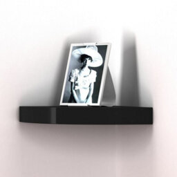 Urbn-Living Urbnliving Height 25Cm Set Of 3 Floating Black Wooden Wall Mount Corner Shelves Mdf Shelf Display For Books And Storage - thumbnail 2