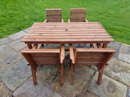Churnet Valley Garden Furniture Ltd Valley 4 Seat Set 4Xc Table - Timber - L220 X W330 X H95 Cm - Garden Furniture - Minimal Assembly Required - thumbnail 5