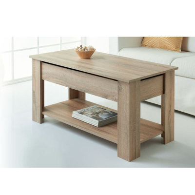 Spot On Dealz Lift Up Coffee Table With Storage Adjustable Height Dining Coffee Tables For Living Room Wooden - image 1