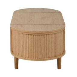Abrihome Oval Adjustable Coffee Table With Storage, Vintage Style Living Room Table With Solid Wood Legs - thumbnail 8