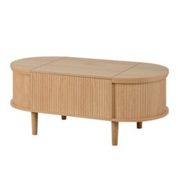Abrihome Oval Adjustable Coffee Table With Storage, Vintage Style Living Room Table With Solid Wood Legs - thumbnail 9