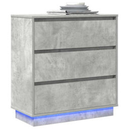 Berkfield Bedside Cabinet With Led Concrete Grey 71X34,5X75 Cm Engineered Wood - thumbnail 3