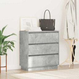 Berkfield Bedside Cabinet With Led Concrete Grey 71X34,5X75 Cm Engineered Wood - thumbnail 4