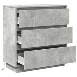 Berkfield Bedside Cabinet With Led Concrete Grey 71X34,5X75 Cm Engineered Wood - thumbnail 5