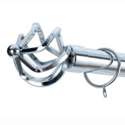 A.unique Home Twisted Metal Extendable Curtain Pole With Rings And Fittings (25/28mm) - Nickel, 120Cm - 220Cm Approx - thumbnail 2