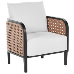 Wyld And Coco 3-Seater Garden Sofa Set, Black Aluminium Frame, Off-White Cushions With Coffee Table - thumbnail 7