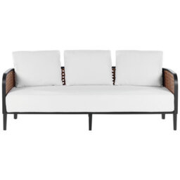 Wyld And Coco 3-Seater Garden Sofa Set, Black Aluminium Frame, Off-White Cushions With Coffee Table - thumbnail 1