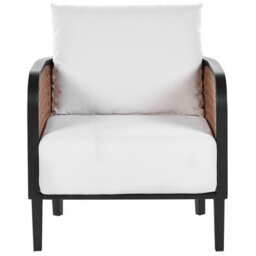 Wyld And Coco 3-Seater Garden Sofa Set, Black Aluminium Frame, Off-White Cushions With Coffee Table - thumbnail 8