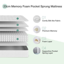 Novilla 23Cm Pocket Sprung Mattress With Memory Foam - thumbnail 7