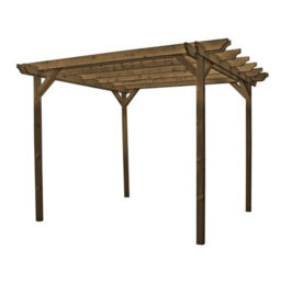 Rutland County Garden Furniture Double Garden Pergola - Wood - L360 X W360 X H270 Cm - Rustic Brown