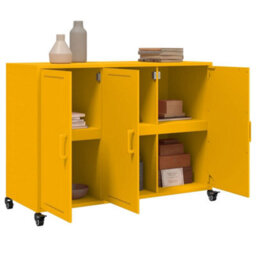 Berkfield Sideboard Mustard Yellow 100.5X39X72 Cm Steel - thumbnail 5