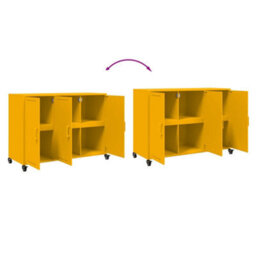 Berkfield Sideboard Mustard Yellow 100.5X39X72 Cm Steel - thumbnail 9