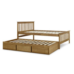 Malvern Oak Finish 3 Drawer Double Wooden Storage Bed With Trundle Underbed - thumbnail 8