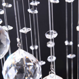 Homcom Modern Crystal Droplet Ceiling Light Stainless Steel Bedroom Hallway - thumbnail 8