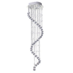 Homcom Modern Crystal Droplet Ceiling Light Stainless Steel Bedroom Hallway - thumbnail 2