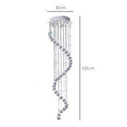 Homcom Modern Crystal Droplet Ceiling Light Stainless Steel Bedroom Hallway - thumbnail 3
