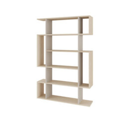 Decortie Mito Modern Freestanding & Wall Mounted Bookcase Sonoma Oak-Sandstone 5-Tier Display Unit Tall For Home & Office 161Cm - thumbnail 2