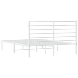 Walplus Metal Bed Frame Without Mattress With Headboard White 120X200Cm - thumbnail 8