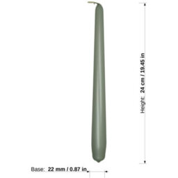 "SolaDirect Tapered Dinner Candles, Pack Of 10, Unscented, Long Burning Time, 24 Cm / 19.45"" (Silver, Metallic)" - thumbnail 3