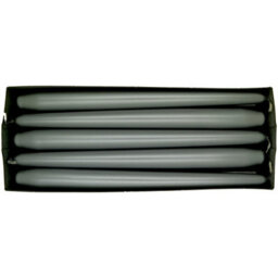 "SolaDirect Tapered Dinner Candles, Pack Of 10, Unscented, Long Burning Time, 24 Cm / 19.45"" (Silver, Metallic)" - thumbnail 4