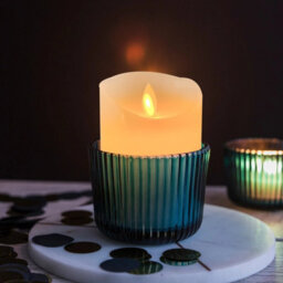 Set Of 3 Led Flameless Pillar Candles With Remote - thumbnail 3