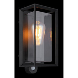 Luminosa Lighting Luminosa Logana Outdoor Wall Lantern Matt Black Ip44 1X E27 Dawn Dusk Sensor - thumbnail 4