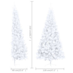 Berkfield Artificial Half Christmas Tree With Stand White 210 Cm Pvc - thumbnail 8