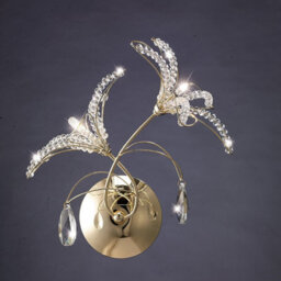 Luminosa Lighting Luminosa Kenzo Wall Lamp Switched 2 Light G4 French Gold/crystal, Not Led/cfl Compatible - thumbnail 2