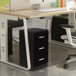 2Pcs Night Stand Organizer 3 Drawer Chest Storage Cabinet Dresser Black - thumbnail 6