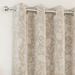 Enhanced Living Cuba Floral Trail Print Suede Cream Thermal Blackout Eyelet Curtains (Pair) - 66 X 54 Inch (168 X 137Cm) - thumbnail 4