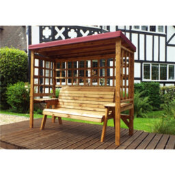 Marlborough Traditional Zubond Three Seater Abour With 1 X Winchester Cushion Burgundy & 2 X Scatter Cushion Burgundy - thumbnail 4
