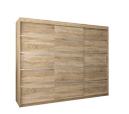 Arte Verona 01 Contemporary 3 Sliding Door Wardrobe 9 Shelves 2 Rails Oak Sonoma Effect (H)2000mm (W)2500mm (D)620mm - thumbnail 1