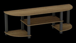 Urbn-Living Urbnliving 120Cm Wide Tv Unit Stand S-Tube Entertainment Centre Storage Shelf Living Room Dark Oak Cabinet - thumbnail 3