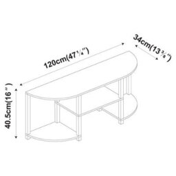 Urbn-Living Urbnliving 120Cm Wide Tv Unit Stand S-Tube Entertainment Centre Storage Shelf Living Room Dark Oak Cabinet - thumbnail 4
