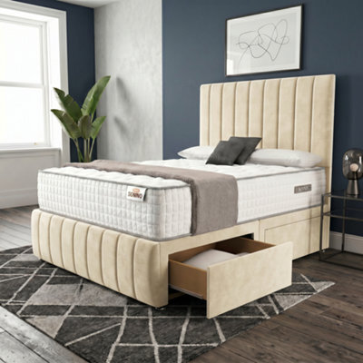 DS Living Havannah Upholstered Cream Divan Bed Frame - Divan Bed Frame - image 1