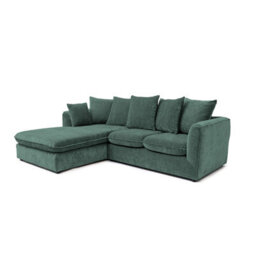Abakus Direct Lucas Water Repellent Velvet Chenille Left Facing Corner Sofa In Jungle Green - thumbnail 3